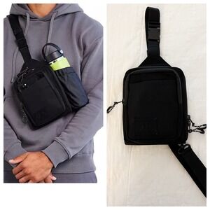 BEIS The Sport Sling Crossbody Bag Black Minimalist Athleisure Festival Summer